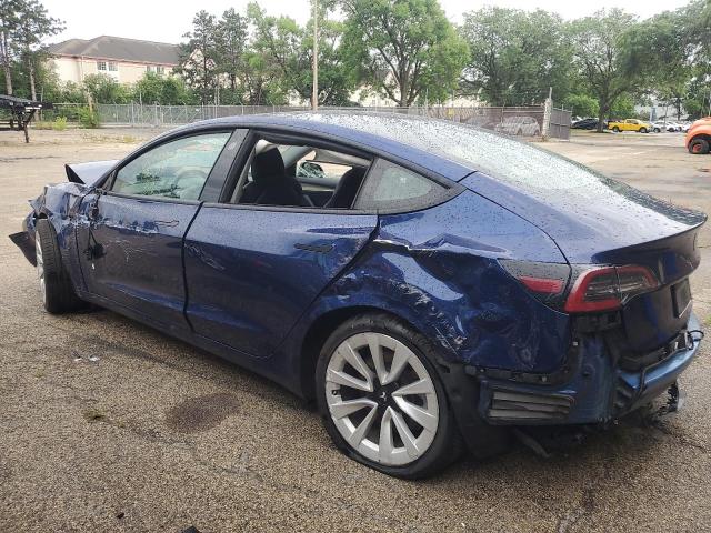 5YJ3E1EB3NF305113 - 2022 TESLA MODEL 3 Կապույտ լուսանկար 2
