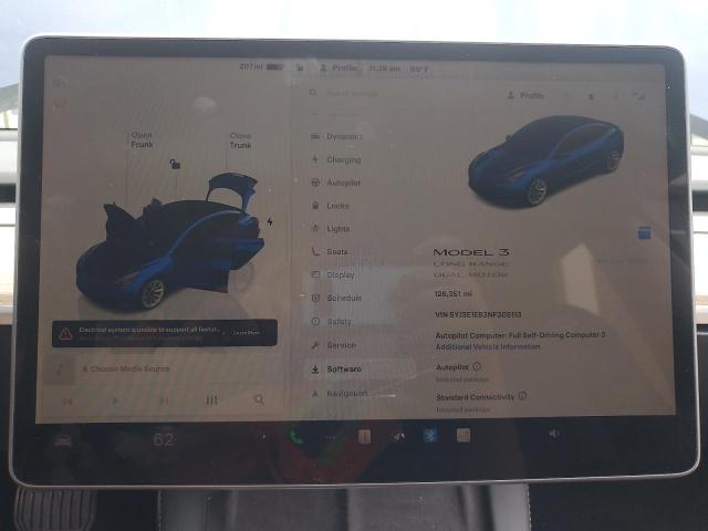 5YJ3E1EB3NF305113 - 2022 TESLA MODEL 3 Կապույտ լուսանկար 9