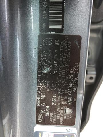 KNAFX4A84F5291922 - 2015 KIA FORTE EX GRAY photo 13