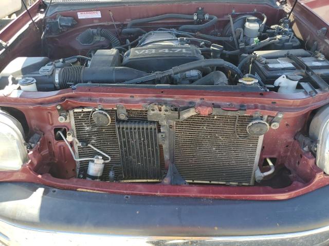 5TBBT44112S255386 - 2002 TOYOTA TUNDRA ACCESS CAB ბურგუნდია ფოტო 12