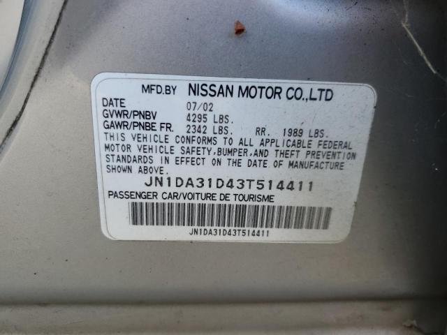 JN1DA31D43T514411 - 2003 NISSAN MAXIMA GLE SILVER photo 12