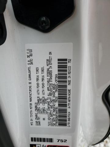 3TYRX5GN6NT049701 - 2022 TOYOTA TACOMA ACCESS CAB თეთრი ფოტო 12