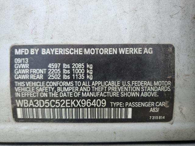 WBA3D5C52EKX96409 - 2014 BMW 328 D XDRIVE SILVER photo 12