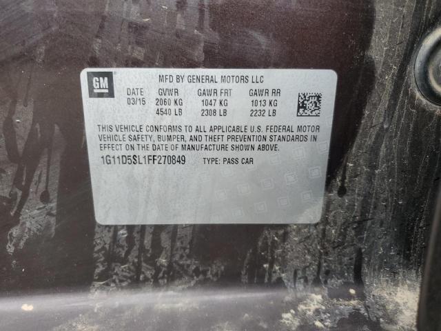 1G11D5SL1FF270849 - 2015 CHEVROLET MALIBU 2LT Фіолетовий фото 12