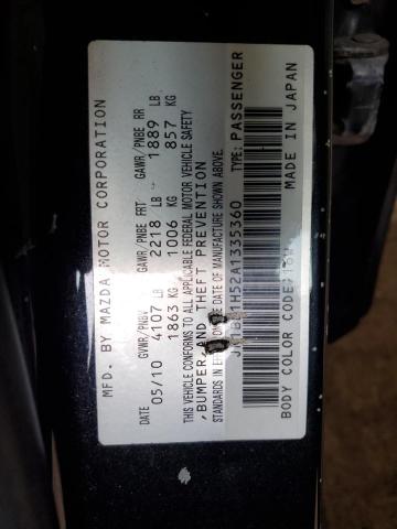 JM1BL1H52A1335360 - 2010 MAZDA 3 S BLACK photo 12