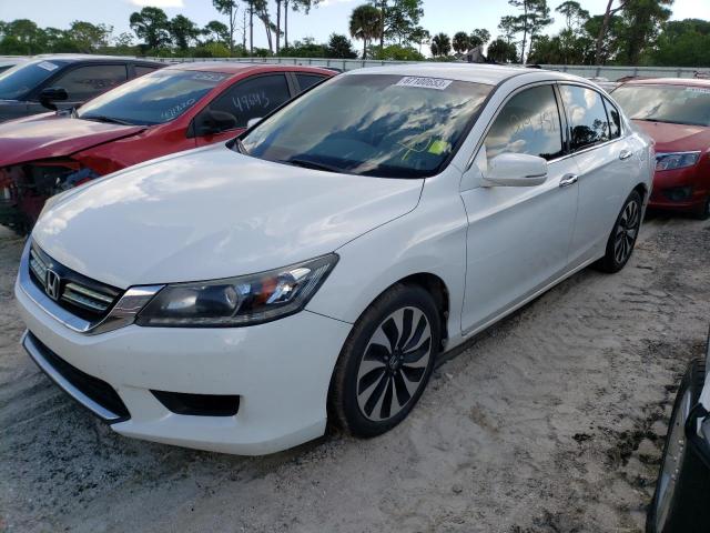 1HGCR6F33EA003694 - 2014 HONDA ACCORD HYBRID WHITE photo 1