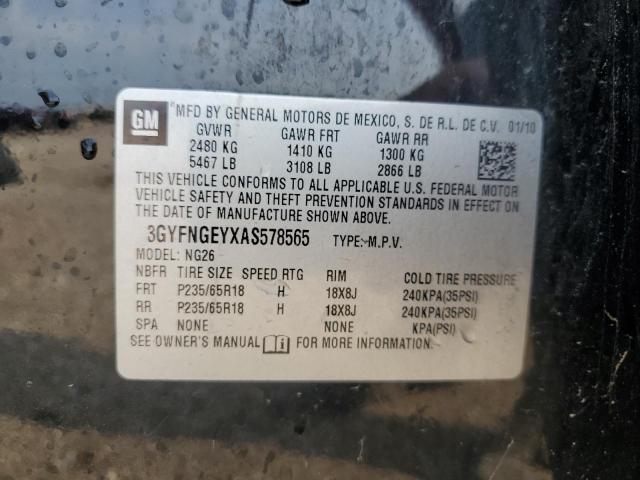 3GYFNGEYXAS578565 - 2010 CADILLAC SRX BLACK photo 13