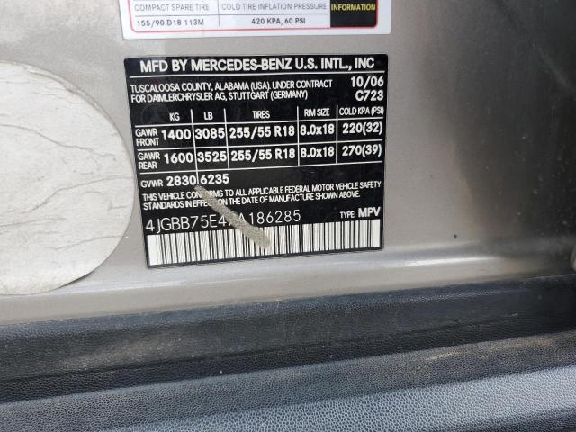 4JGBB75E47A186285 - 2007 MERCEDES-BENZ ML 500 银色 照片 13