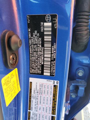 NMTKHMBX6JR049462 - 2018 TOYOTA C-HR XLE BLUE photo 12