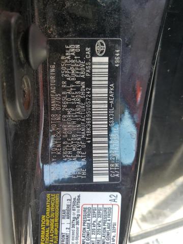 4T1BK36B95U057242 - 2005 TOYOTA AVALON XL BLACK photo 12