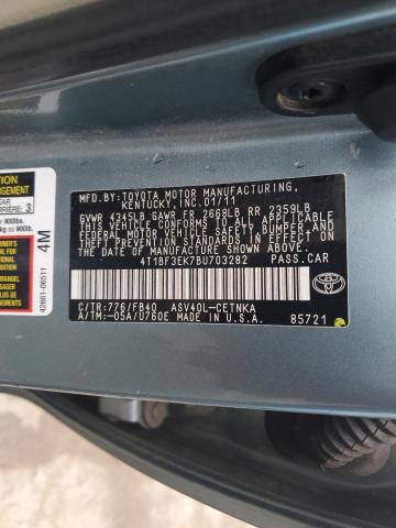 4T1BF3EK7BU703282 - 2011 TOYOTA CAMRY BASE TEAL photo 12