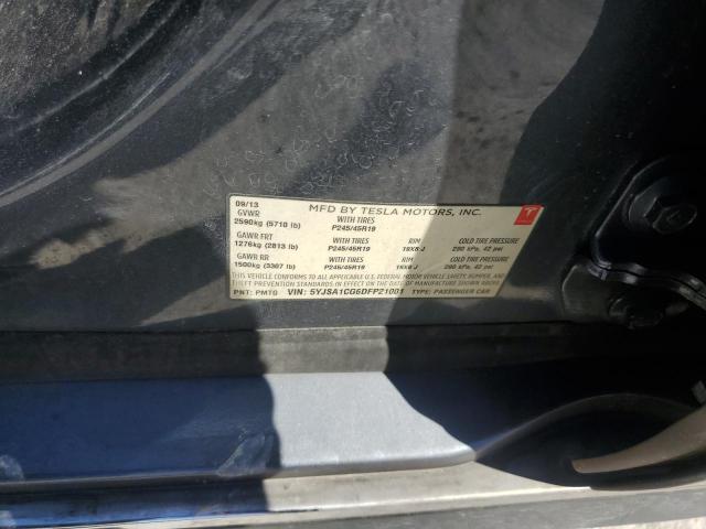 5YJSA1CG6DFP21001 - 2013 TESLA MODEL S Սև լուսանկար 12