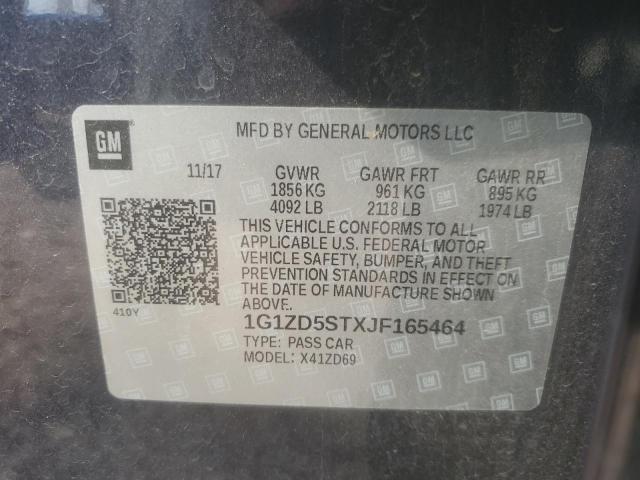 1G1ZD5STXJF165464 - 2018 CHEVROLET MALIBU LT ლურჯი ფოტო 13