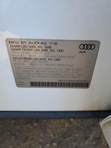 WA1D7AFP2HA082661 - 2017 AUDI Q5 PREMIUM PLUS S-LINE WHITE photo 12