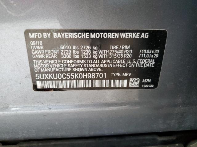 5UXKU0C55K0H98701 - 2019 BMW X6 SDRIVE35I GRAY photo 13