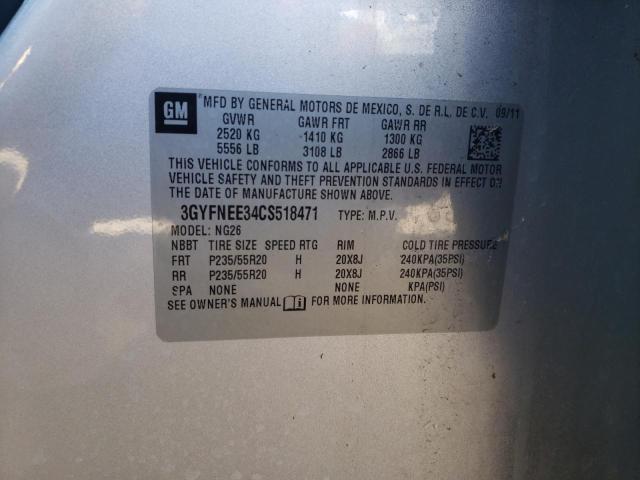 3GYFNEE34CS518471 - 2012 CADILLAC SRX PERFORMANCE COLLECTION Srebrny zdjęcie 14