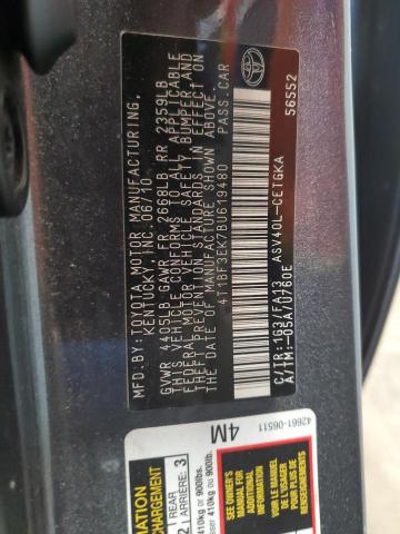 4T1BF3EK7BU619480 - 2011 TOYT CAMRY BASE Gri fotoğraf 13