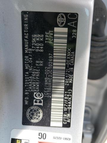 2T1BURHE2JC102697 - 2018 TOYOTA COROLLA L SILVER photo 12