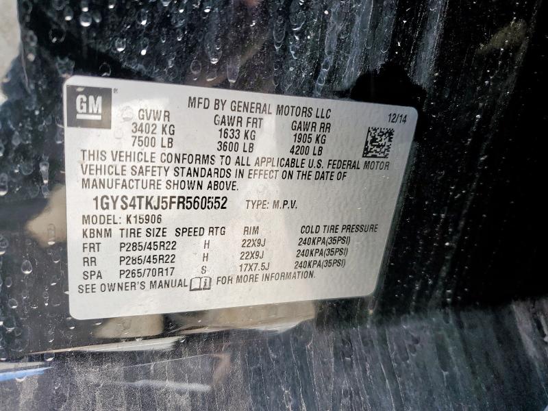 1GYS4TKJ5FR560552 - 2015 CADILLAC ESCALADE ESV PREMIUM Черный фото 13