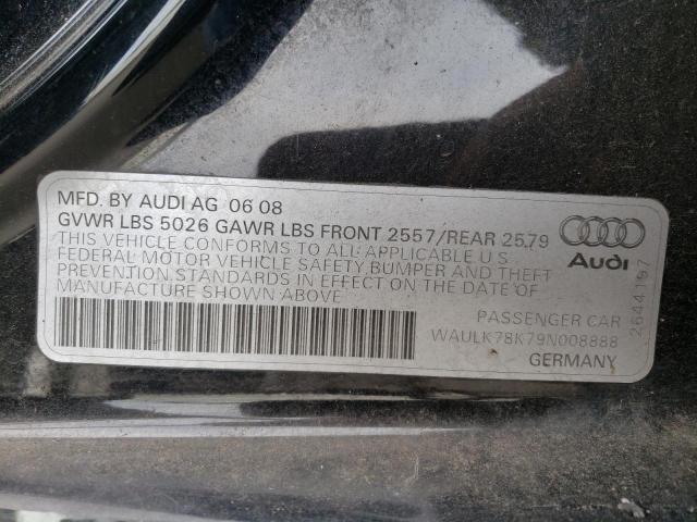 WAULK78K79N008888 - 2009 AUDI A4 3.2 QUATTRO BLACK photo 12