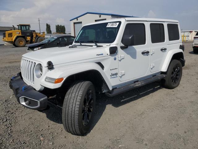 1C4JJXP61MW675346 - 2021 JEEP WRANGLER U SAHARA 4XE WHITE photo 1