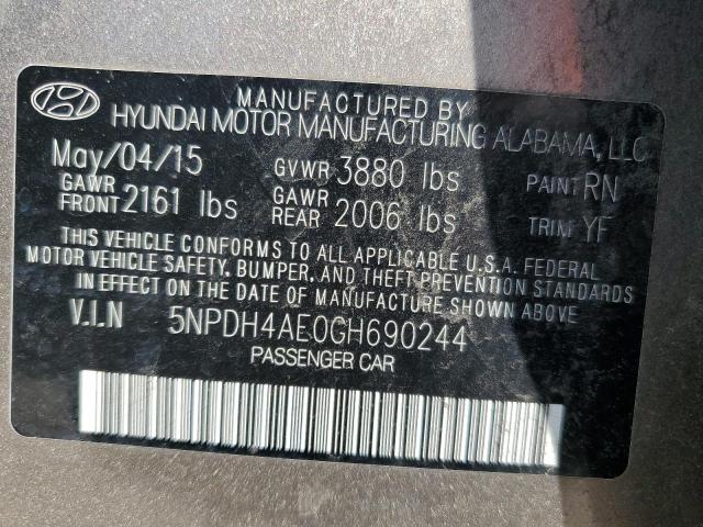 5NPDH4AE0GH690244 - 2016 HYUNDAI ELANTRA SE TAN photo 12