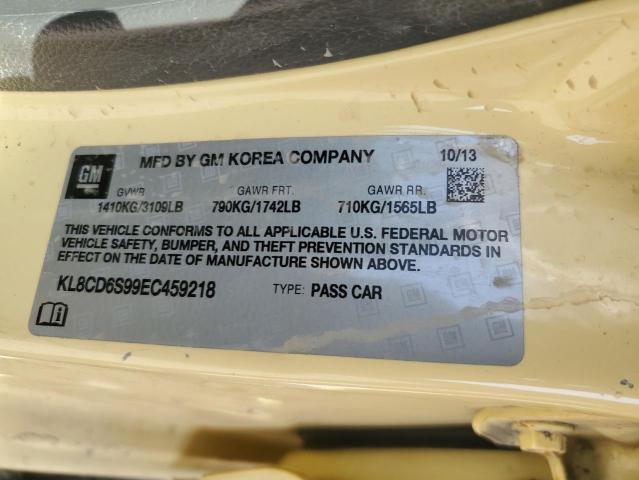 KL8CD6S99EC459218 - 2014 CHEVROLET SPARK 1LT Бежевый фото 12