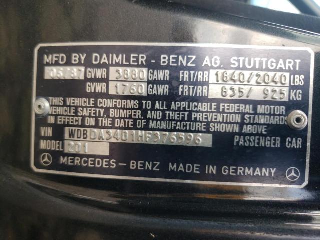 WDBDA34D1HF376596 - 1987 MERCEDES-BENZ 190-CLASS E 2.3-16 CHARCOAL photo 12