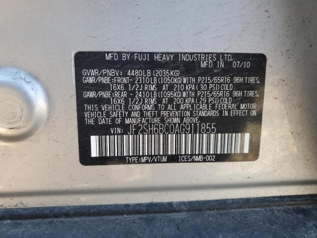 JF2SH6BC0AG911855 - 2010 SUBARU FORESTER XS Silber Foto 13