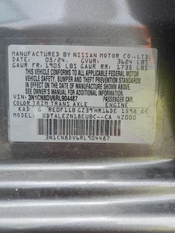 3N1CN8DV6RL904487 - 2024 NISSAN VERSA S GRAY photo 12