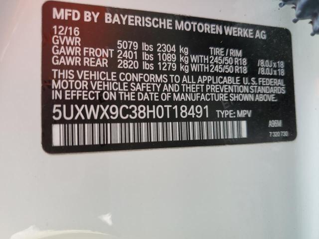 5UXWX9C38H0T18491 - 2017 BMW X3 XDRIVE28I WHITE photo 13