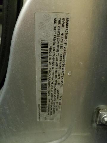 3VW2K7AJ3BM016693 - 2011 VOLKSWAGEN JETTA BASE SILVER photo 10