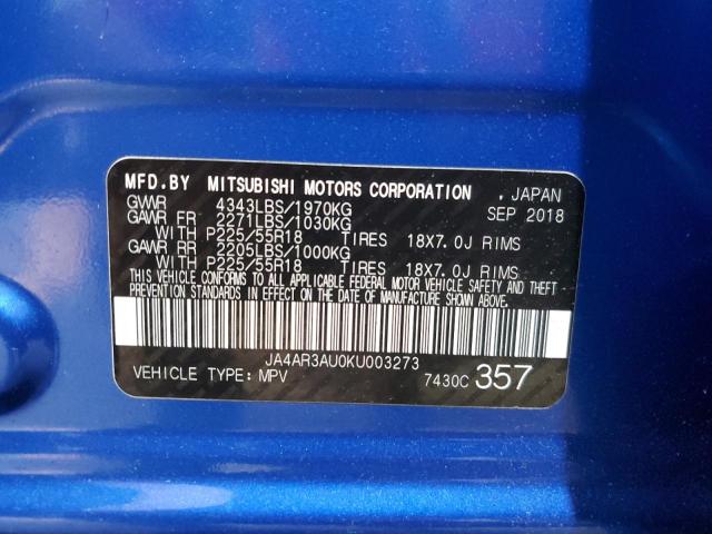 JA4AR3AU0KU003273 - 2019 MITSUBISHI OUTLANDER SPORT ES ლურჯი ფოტო 12