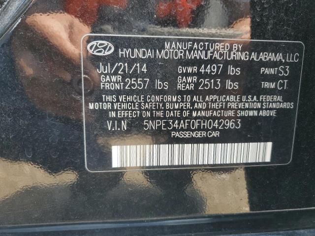 5NPE34AF0FH042963 - 2015 HYUNDAI SONATA SPORT BLACK photo 12