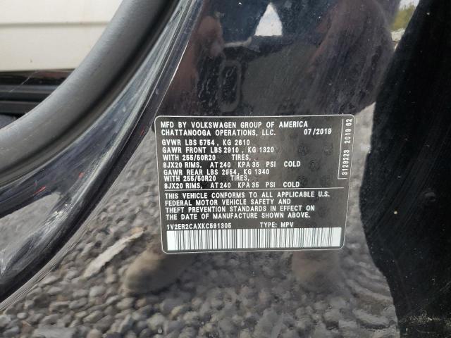 1V2ER2CAXKC591305 - 2019 VOLKSWAGEN ATLAS SEL BLACK photo 13