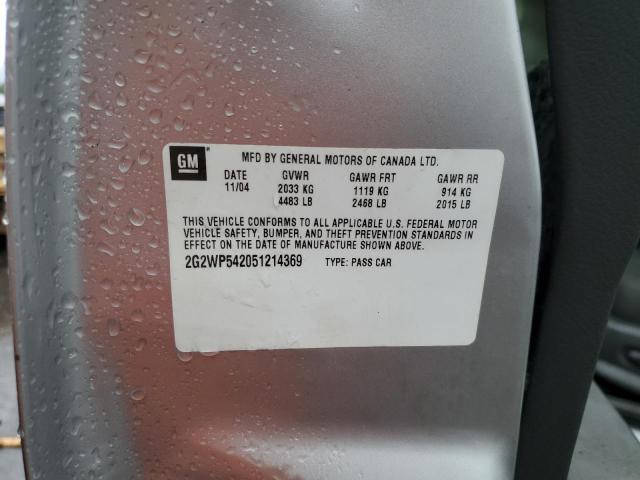 2G2WP542051214369 - 2005 PONTIAC GRAND PRIX 银色 照片 12