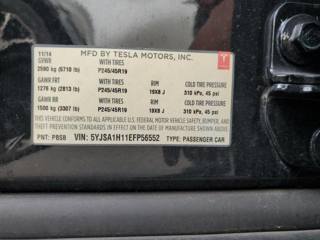 5YJSA1H11EFP56552 - 2014 TESLA MODEL S Սև լուսանկար 12