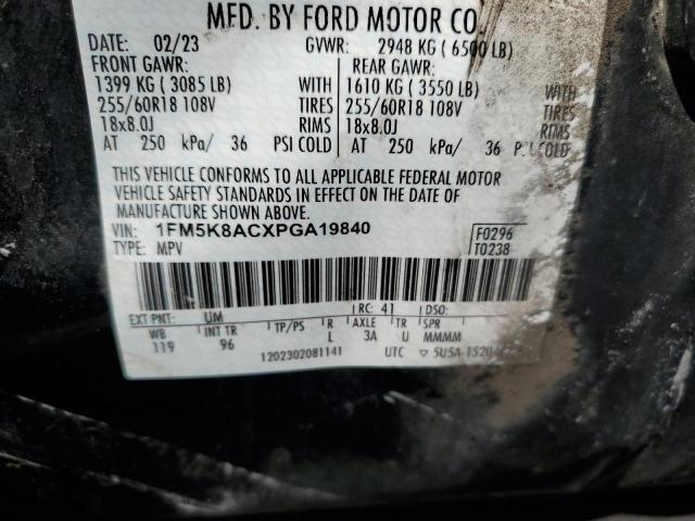 1FM5K8ACXPGA19840 - 2023 FORD EXPLORER POLICE INTERCEPTOR BLACK photo 13