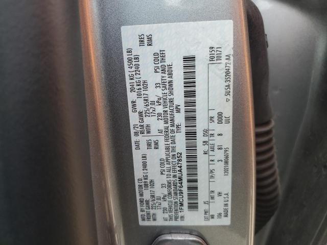 1FMCU9F64MUA47852 - 2021 FORD ESCAPE S ვერცხლისფერი ფოტო 14