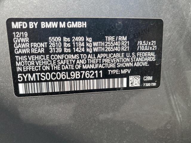 5YMTS0C06L9B76211 - 2020 BMW X3 M COMPETITION CHARCOAL photo 14