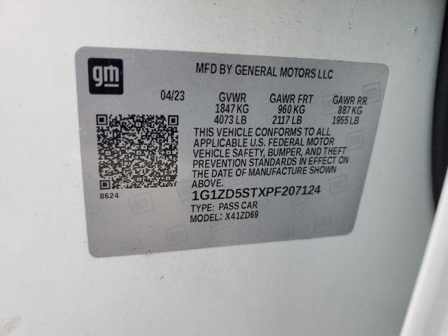 1G1ZD5STXPF207124 - 2023 CHEVROLET MALIBU LT WHITE photo 12