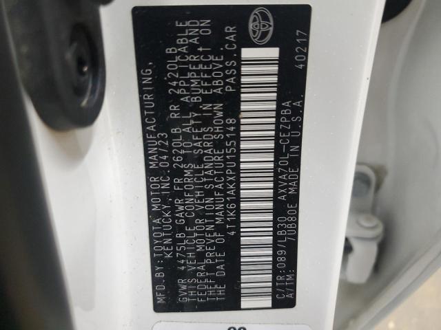 4T1K61AKXPU155148 - 2023 TOYOTA CAMRY XSE 白色 照片 12
