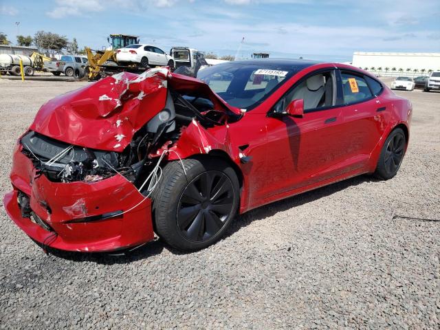 5YJSA1E62NF459368 - 2022 TESLA MODEL S Rojo foto 1