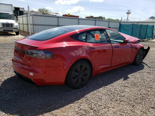 5YJSA1E62NF459368 - 2022 TESLA MODEL S Rojo foto 3