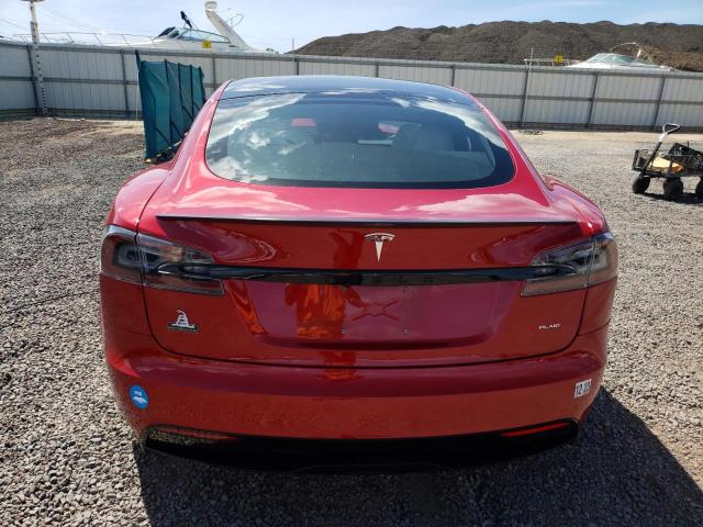 5YJSA1E62NF459368 - 2022 TESLA MODEL S Rojo foto 6