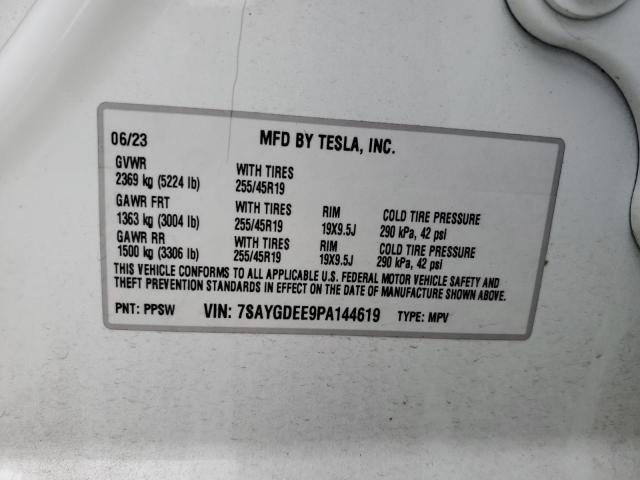 7SAYGDEE9PA144619 - 2023 TESLA MODEL Y Белый фото 14