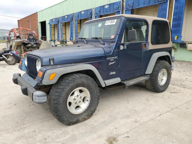 1J4FA49S3YP786652 - 2000 JEEP WRANGLER SPORT BLUE photo 1