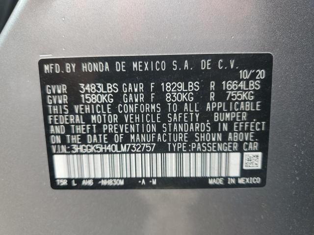 3HGGK5H40LM732757 - 2020 HONDA FIT LX SILVER photo 12