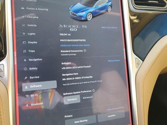 5YJSA1CG0DFP19700 - 2013 TESLA MODEL S ლურჯი ფოტო 9