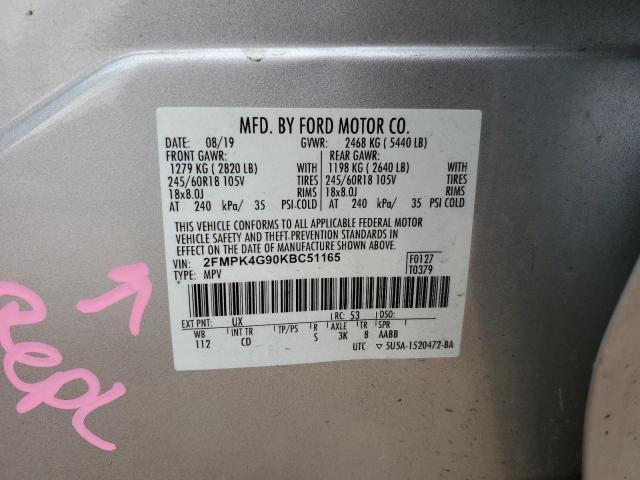 2FMPK4G90KBC51165 - 2019 FORD EDGE SE Күміс фото 14